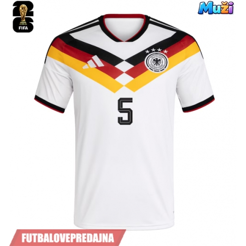 Lacne Muži Futbalové dres Nemecko Aleksandar Pavlovic #5 MS 2026 Krátky Rukáv - Domáci